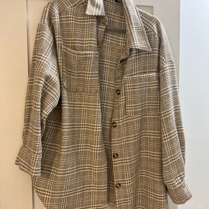 Maternity PrettyLittleThing Brown Plaid Utility Jacket